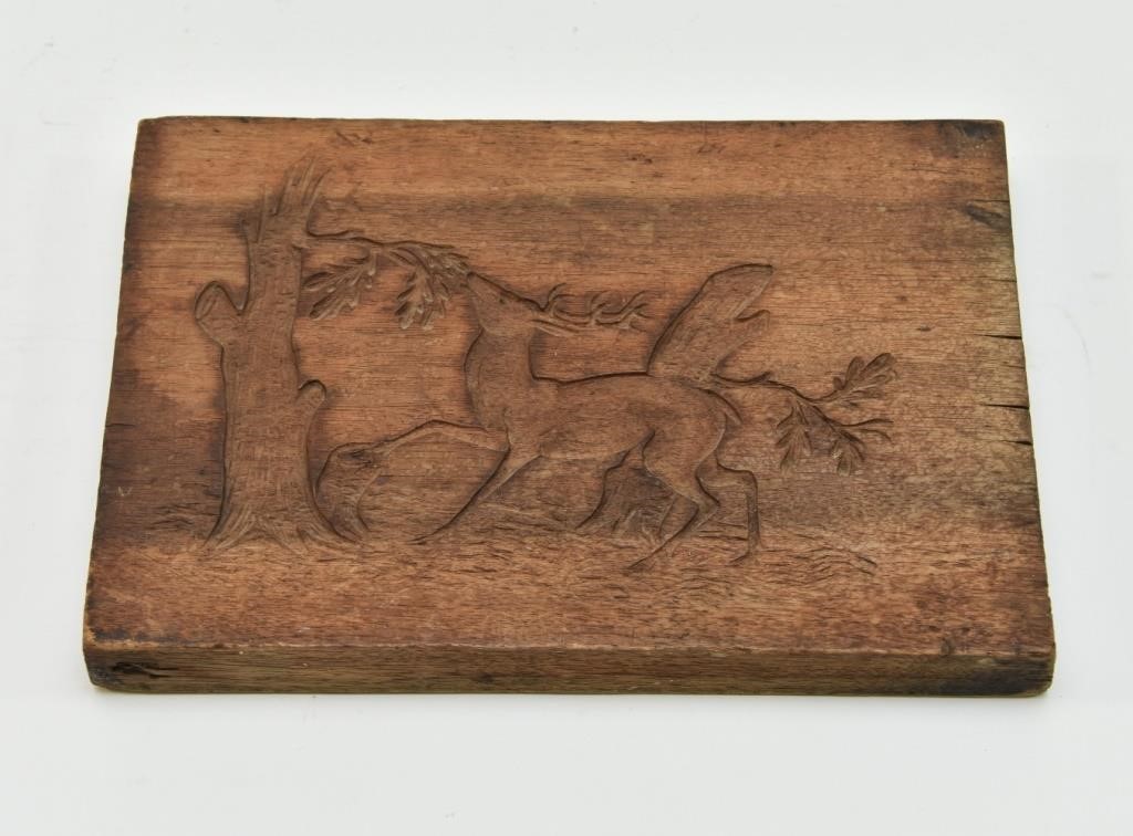 Walnut carved panel with carved