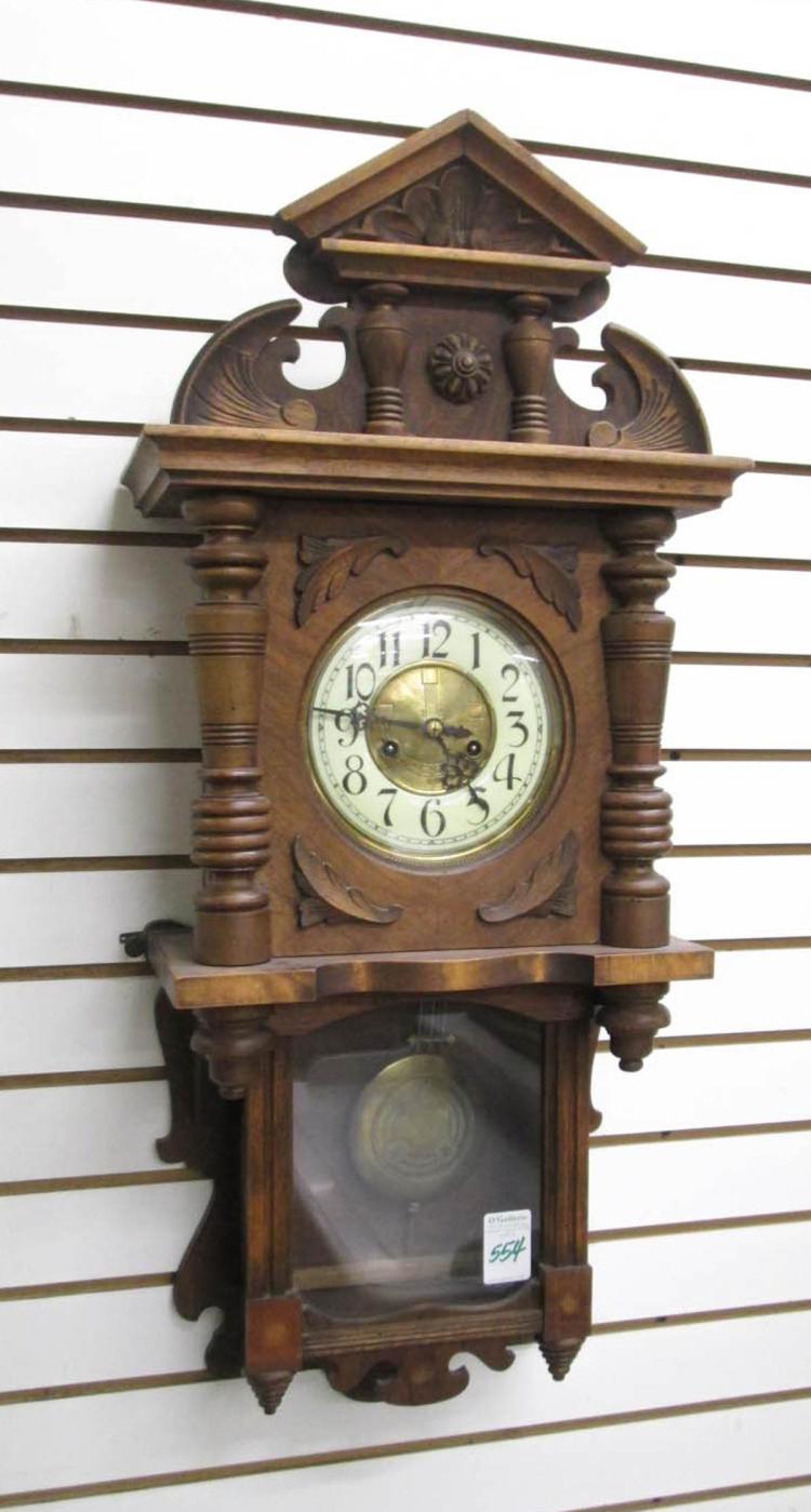 WALNUT CASED WALL CLOCK, GUSTAV