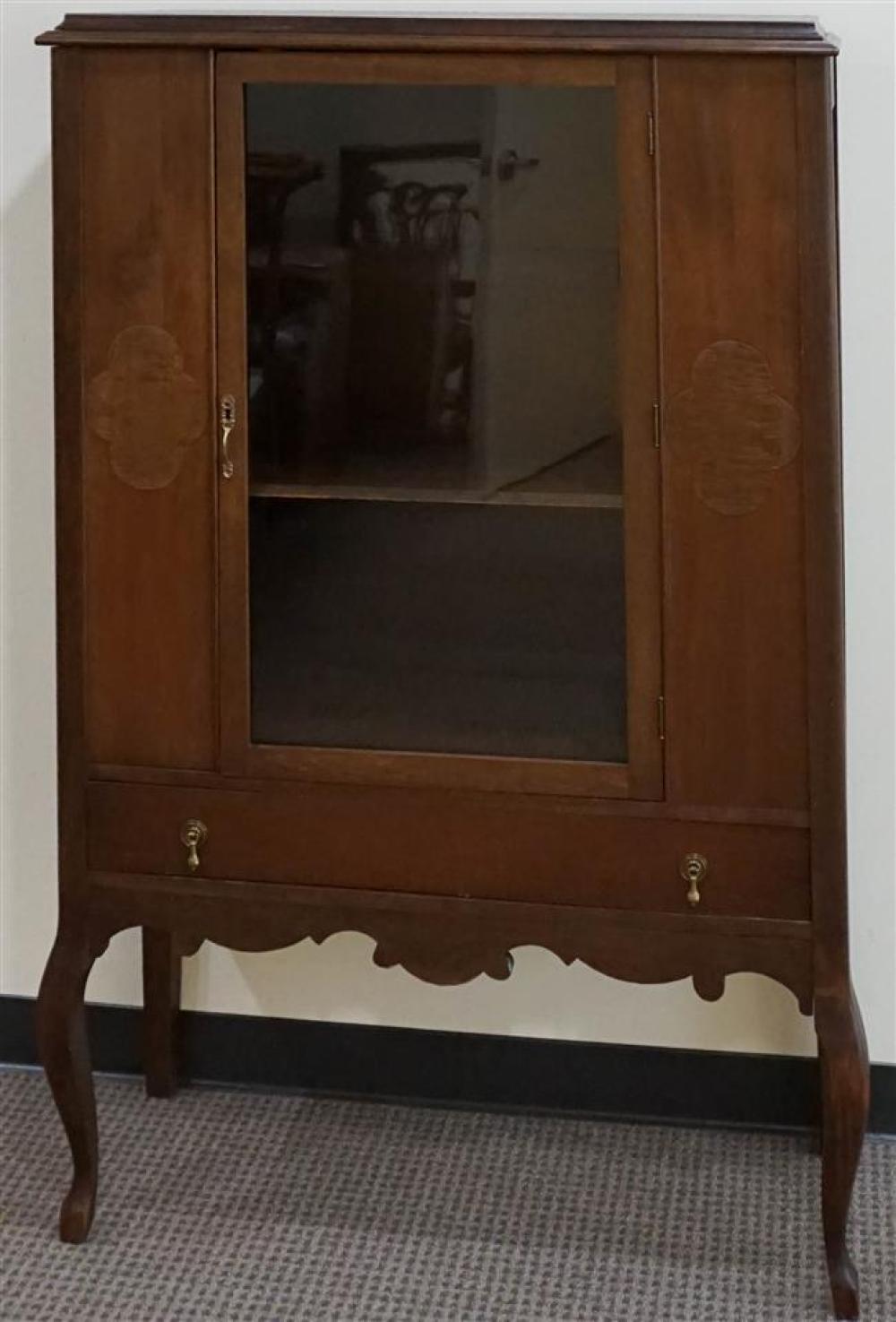 WALNUT CHINA CABINET, H: 70 IN,