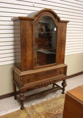 WALNUT CHINA CABINET ON STAND,