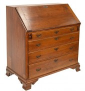 WALNUT CHIPPENDALE DESKHAVING