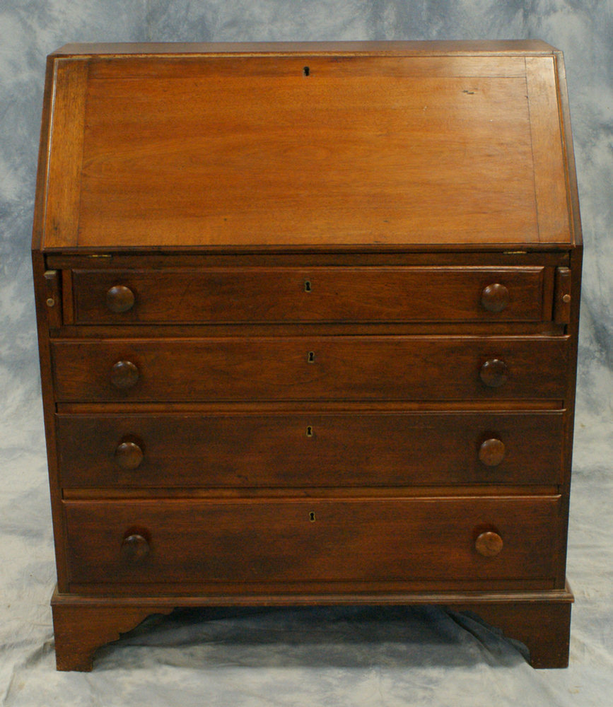 Walnut Chippendale slant front