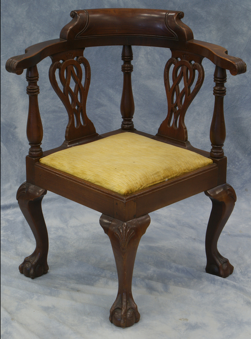 Walnut Chippendale style corner