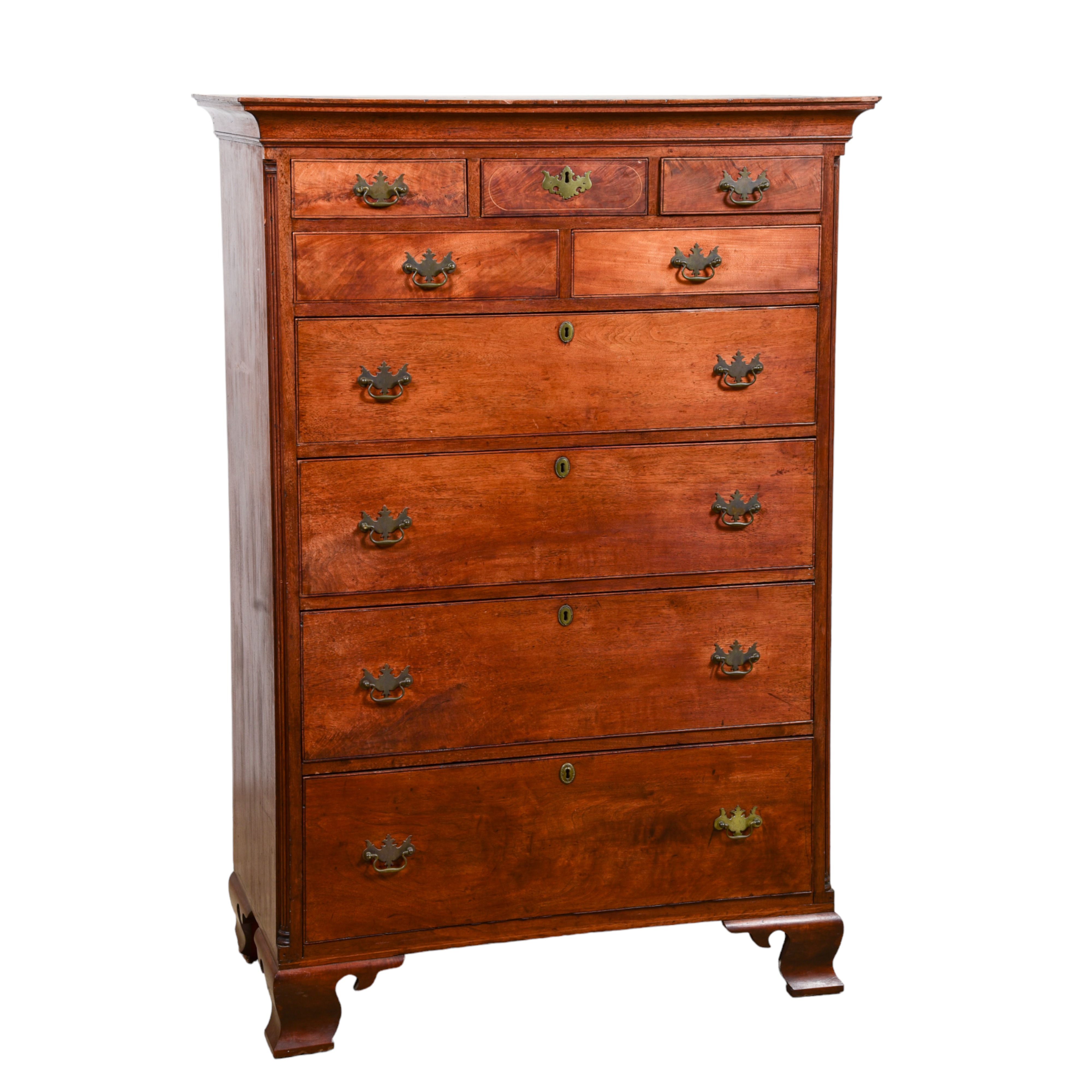 Walnut Chippendale tall chest of