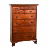 Walnut Chippendale tall chest