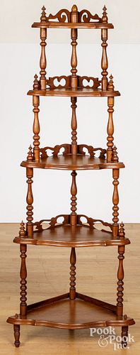 WALNUT CORNER WHATNOT SHELF, 57
