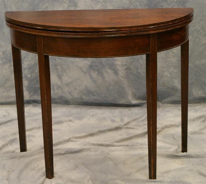 Walnut demilune Hepplewhite card