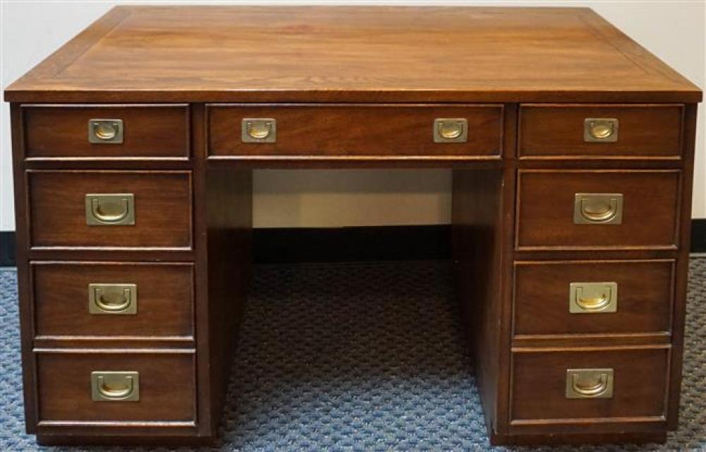 WALNUT DESK, H: 30-1/4 IN, W: 49