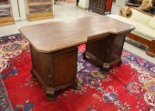 WALNUT DOUBLE PEDESTAL WRITING