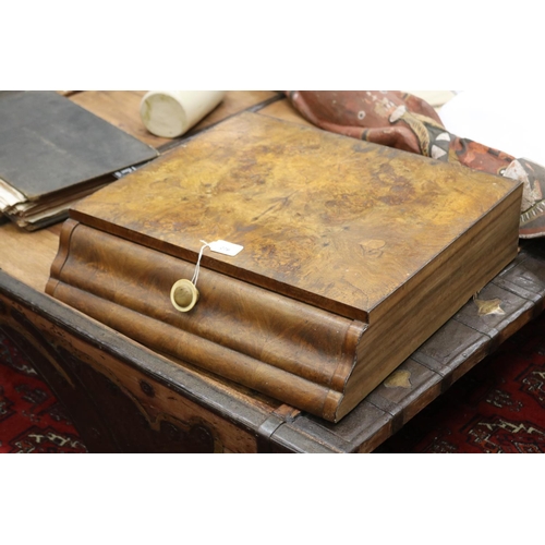 Walnut drawer, 51cm H x 52cm L x