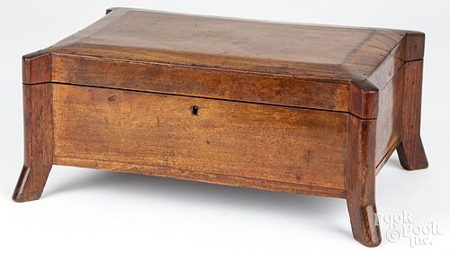 WALNUT DRESSER BOX, 19TH C., WITH