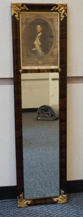 WALNUT FINISH PIER MIRROR WITH