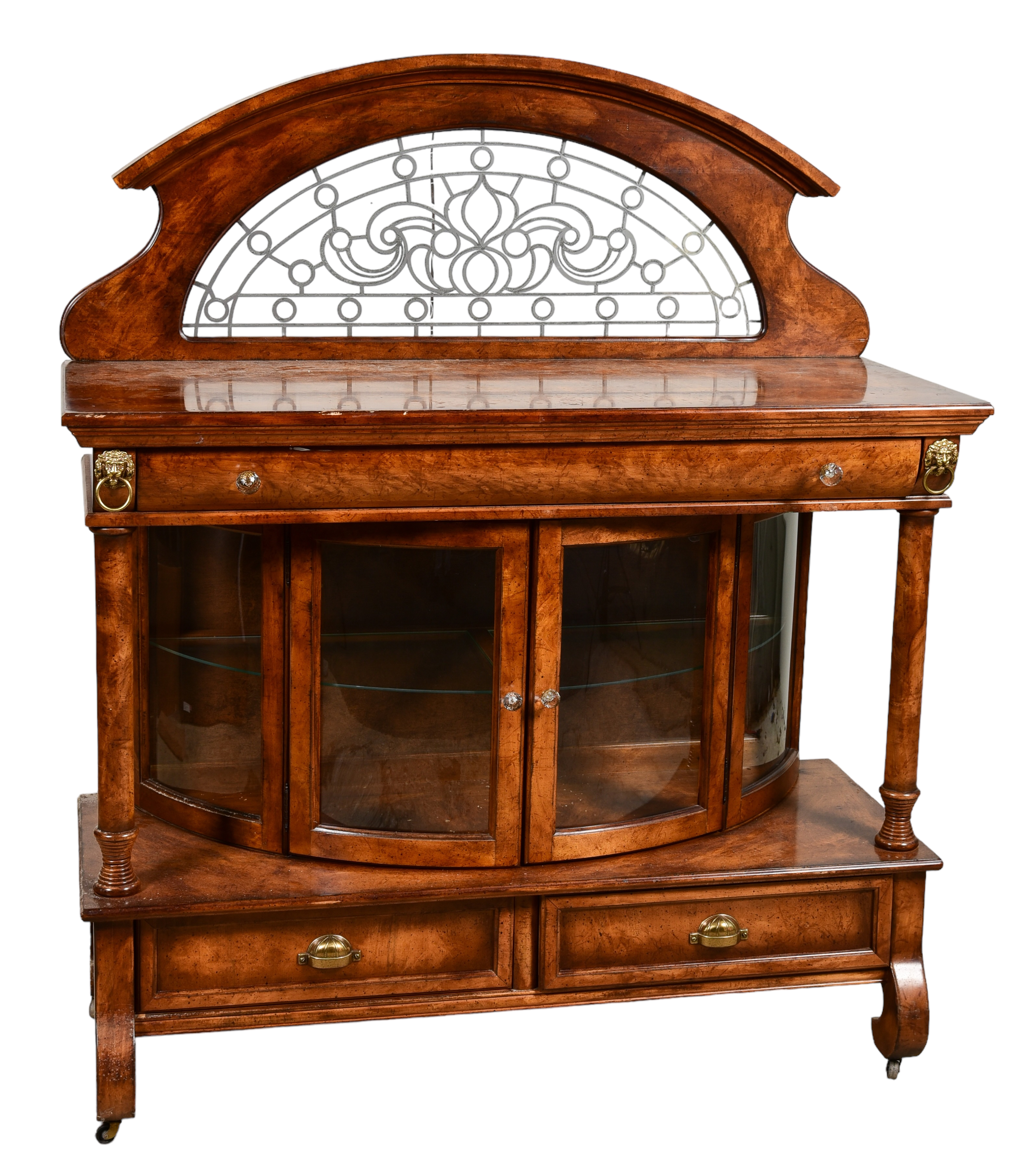 Walnut finished credenza by