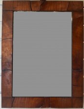 WALNUT FRAME BEVEL EDGE MIRROR