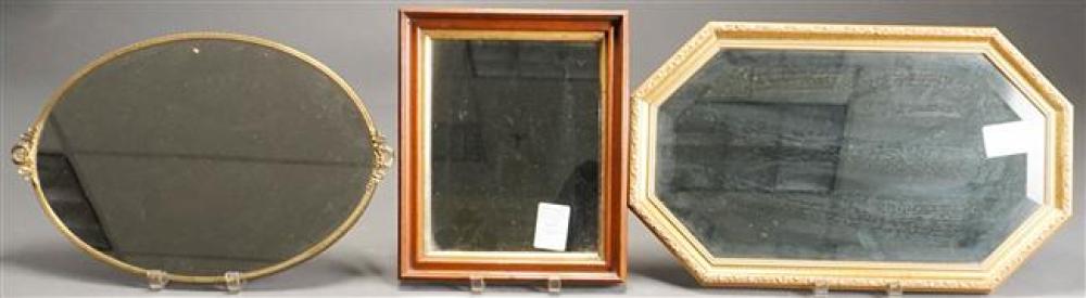 WALNUT FRAME MIRROR, BRASS