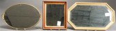 WALNUT FRAME MIRROR, BRASS MOU