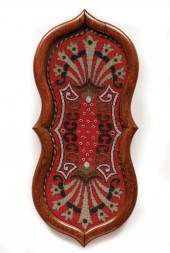 WALNUT FRAMED BERLIN WOOLWORK