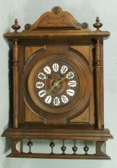 Walnut German wall clock, turn