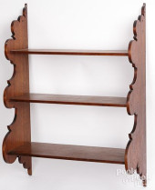WALNUT HANGING SHELF, 19TH C.<