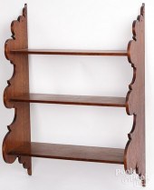 WALNUT HANGING SHELF, 19TH C.W