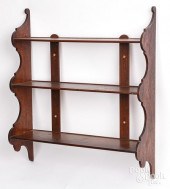 WALNUT HANGING SHELF, LATE 19T
