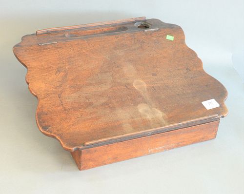 WALNUT LAP DESK WITH SHAPED TOP AND