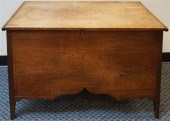 WALNUT LIFT-TOP BLANKET TRUNK,