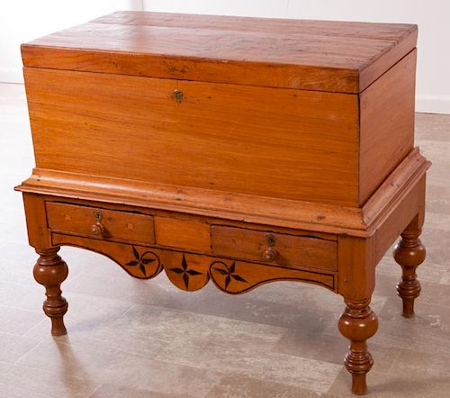 WALNUT LIFT TOP CHEST FROM