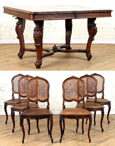 WALNUT LOUIS XV STYLE DINING