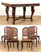 WALNUT LOUIS XV STYLE DINING T
