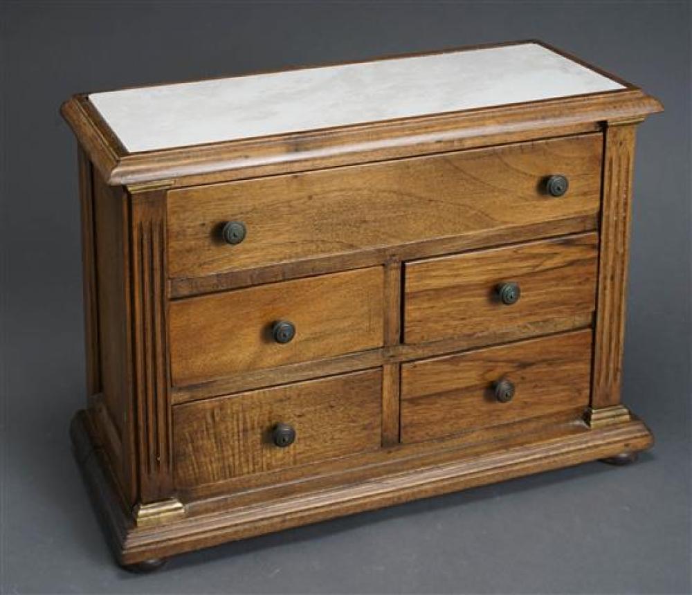 WALNUT MARBLE TOP DIMINUTIVE
