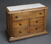 WALNUT MARBLE TOP DIMINUTIVE C