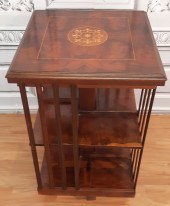 WALNUT MARQUETRY INLAID REVOLV