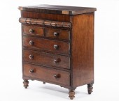 WALNUT MINIATURE SEVEN-DRAWER