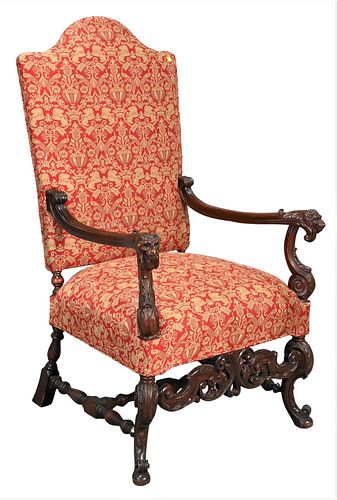 WALNUT OCCASIONAL ARMCHAIR,
