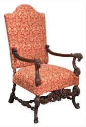 WALNUT OCCASIONAL ARMCHAIR, HA