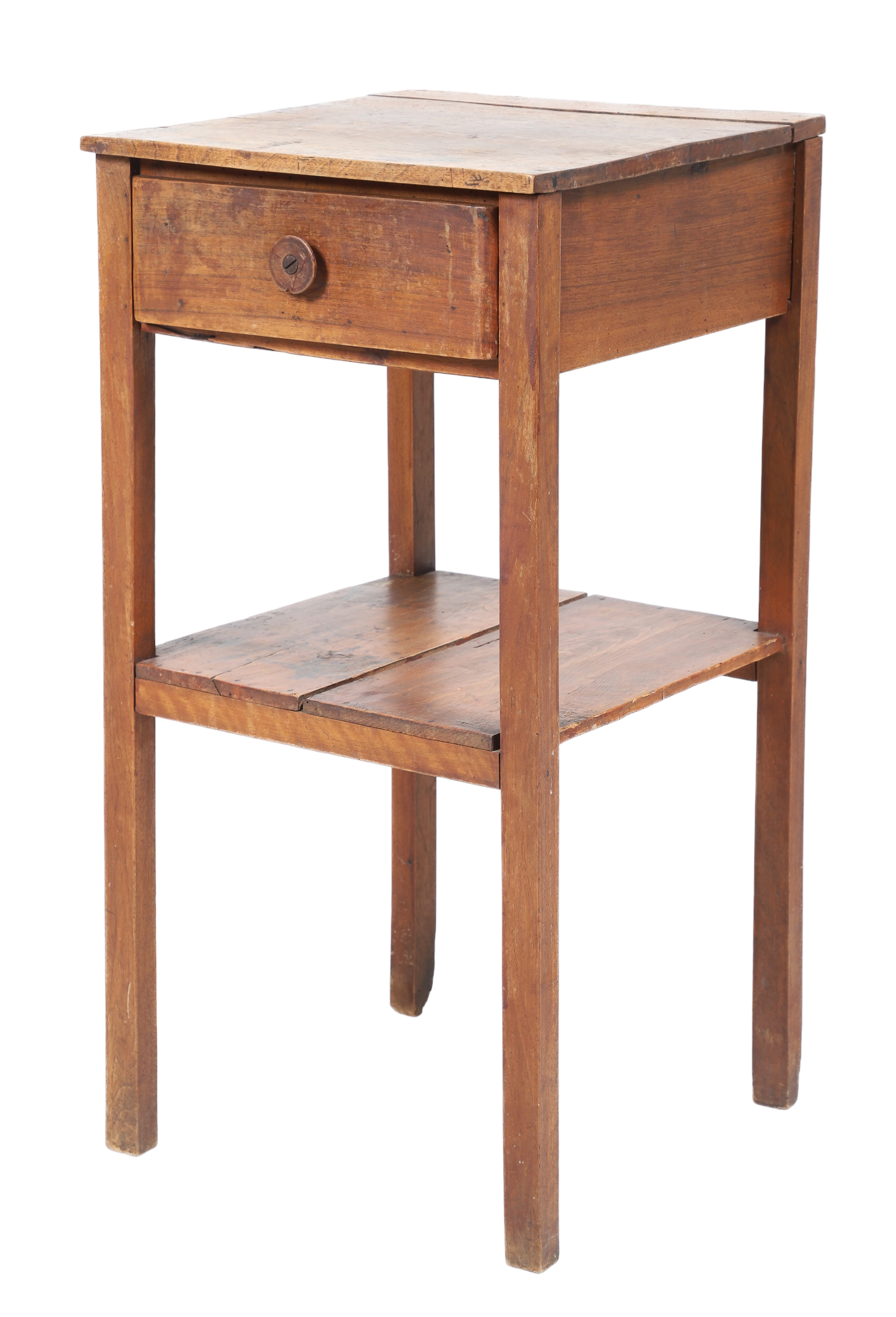Walnut one drawer stand, 19th c,