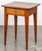 WALNUT ONE DRAWER STAND, 19TH