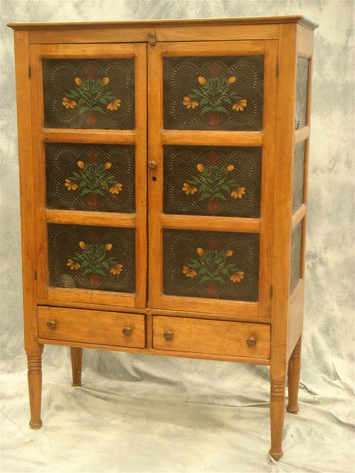 Walnut pie safe with paint