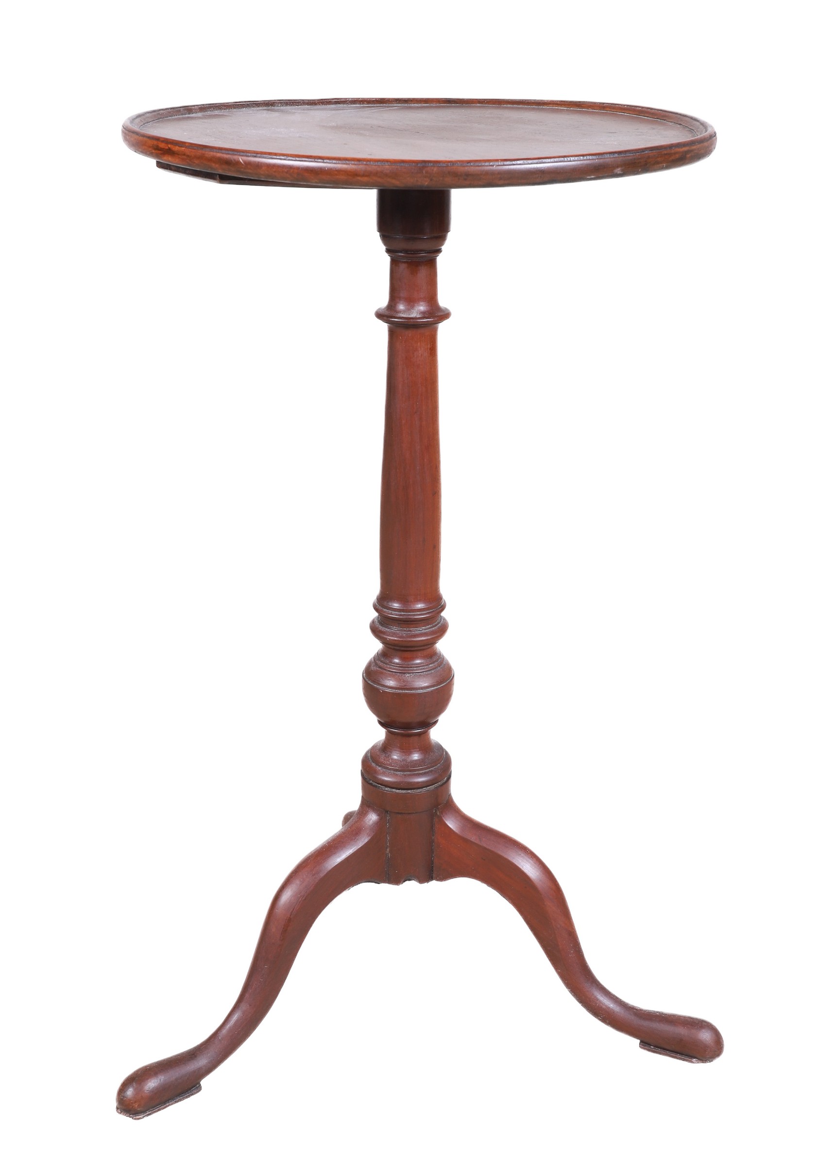 Walnut Queen Anne dish top candle