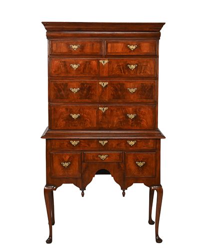 WALNUT QUEEN ANNE HIGHBOYWalnut