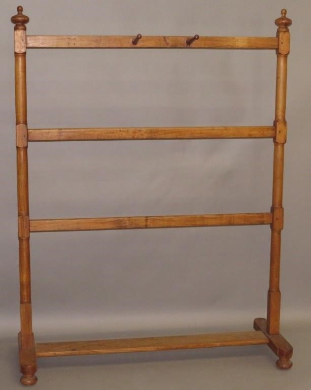 WALNUT QUILT RACKca. 1850; the