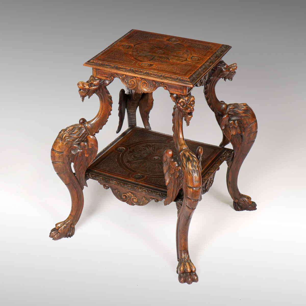WALNUT RENAISSANCE REVIVAL CARVED
