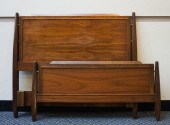 WALNUT SLEIGH BEDWalnut Sleigh