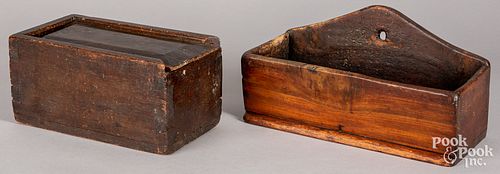 WALNUT SLIDE LID BOX AND A