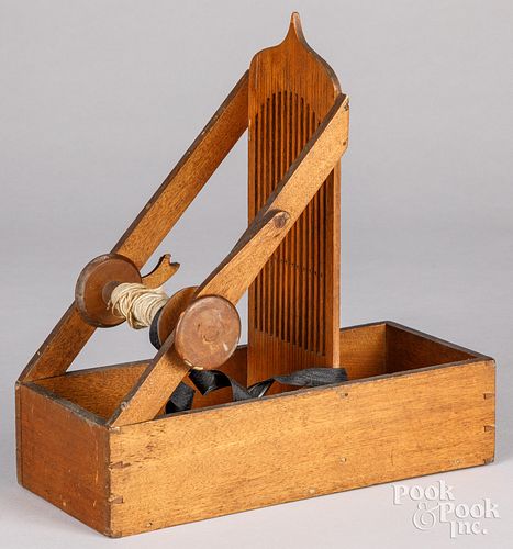 WALNUT TAPE LOOM, 19TH C.Walnut