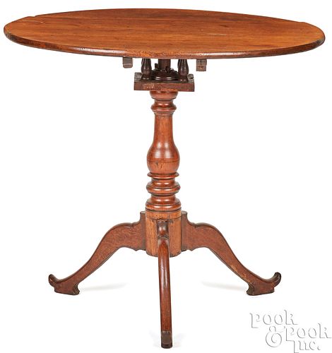 WALNUT TILT-TOP TEA TABLE, EARLY