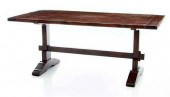 Walnut trestle base farm table