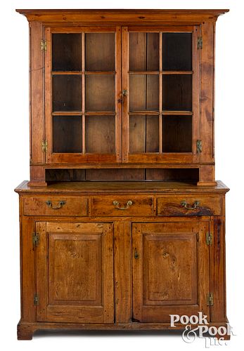 WALNUT TWO-PART DUTCH CUPBOARD, CA.
