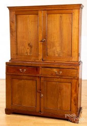 WALNUT TWO-PART STEPBACK CUPBO